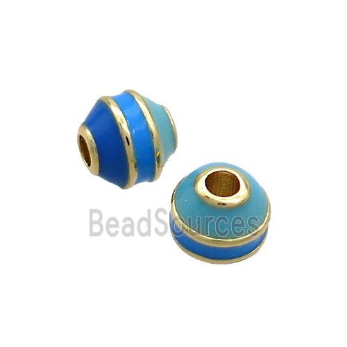 Copper Bicone Beads Enamel Multicolor Gold Plated