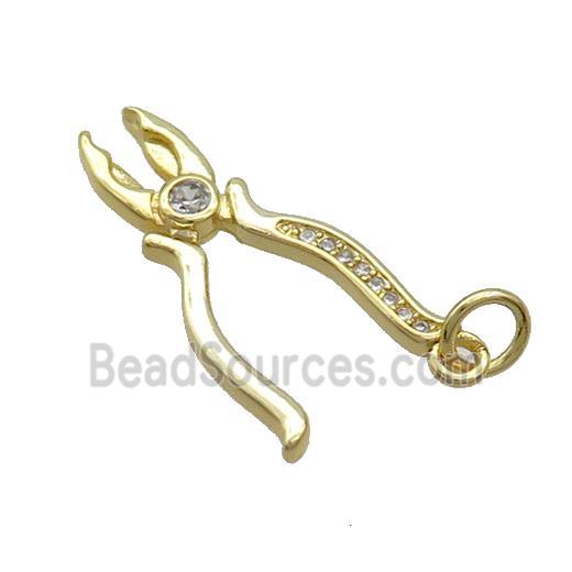 Copper Pliers Charms Pendant Pave Zircon Tools Gold Plated