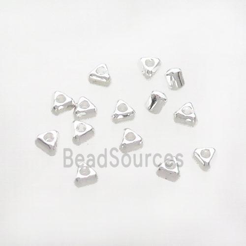 Copper Triangle Beads Shiny Silver