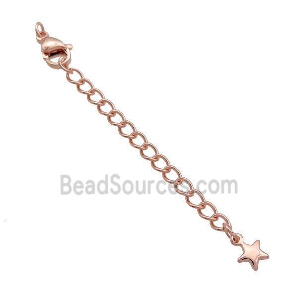 Copper Necklace Extender Chain Star Rose Gold