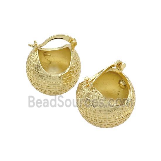 Copper Latchback Earrings Gold Plated