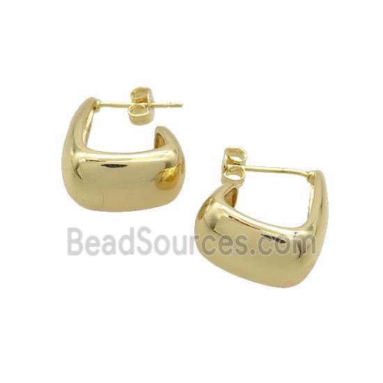 Copper Stud Earrings Gold Plated