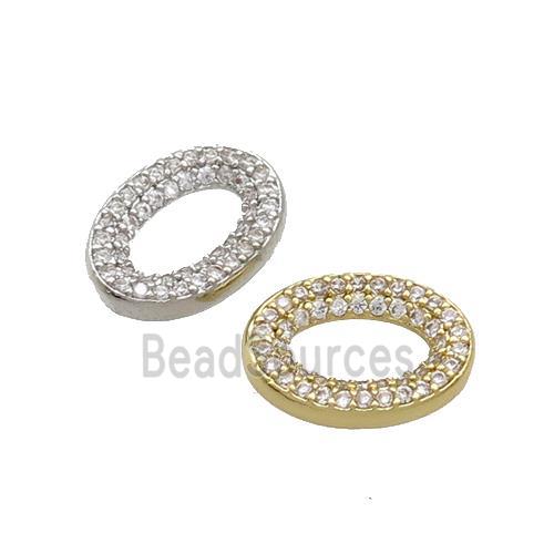 Copper Oval Connector Pave Zircon Mixed