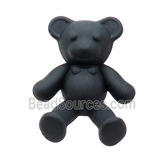 Black Resin Bear Pendant Matte