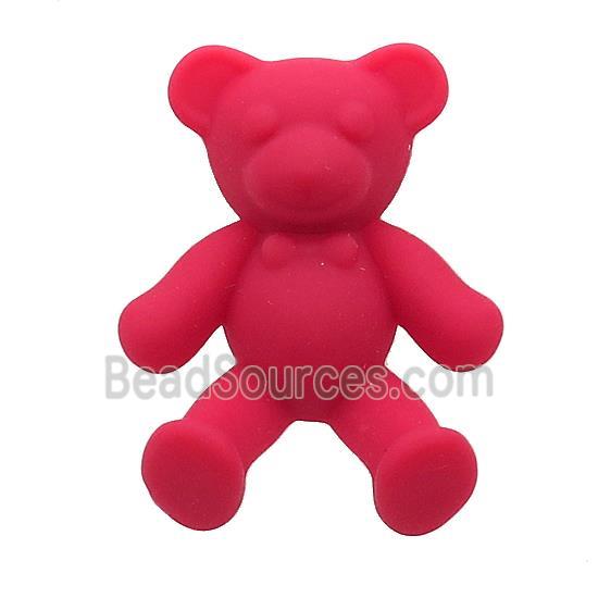 Red Resin Bear Pendant Matte