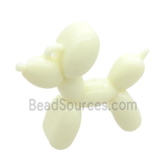 Beige Resin Dog Pendant