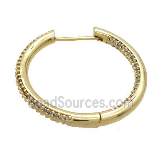 Copper Latchback Earrings Pave Zircon Gold Plated