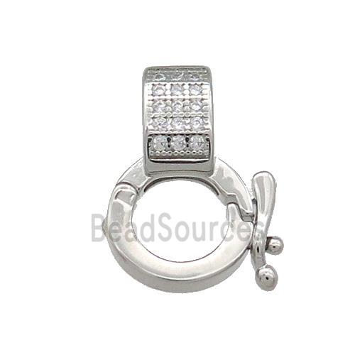 Copper Bails Pave Zircon Platinum Plated