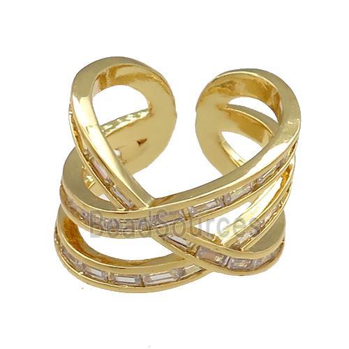 Copper Rings Pave Zircon Gold Plated