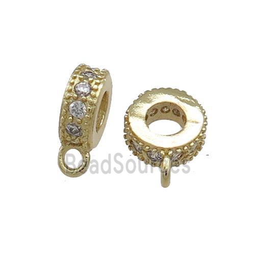 Copper Bails Pave Zircon Gold Plated