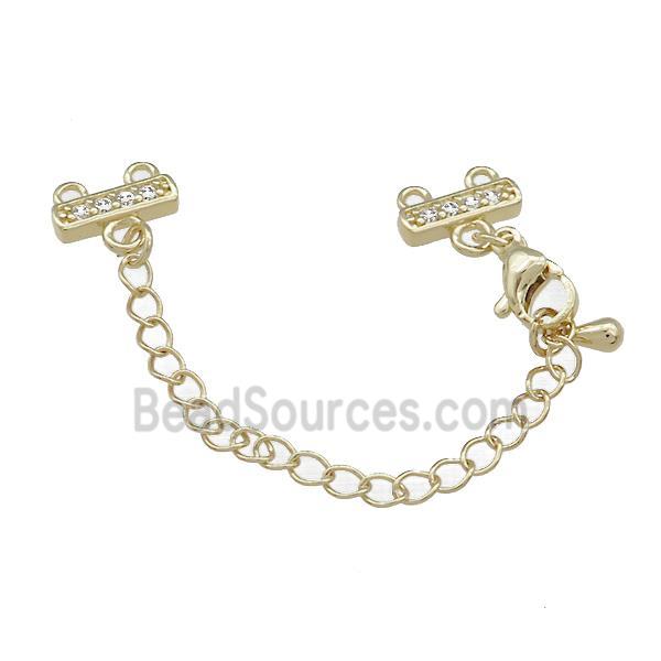 Copper CordEnd Pave Zircon Gold Plated