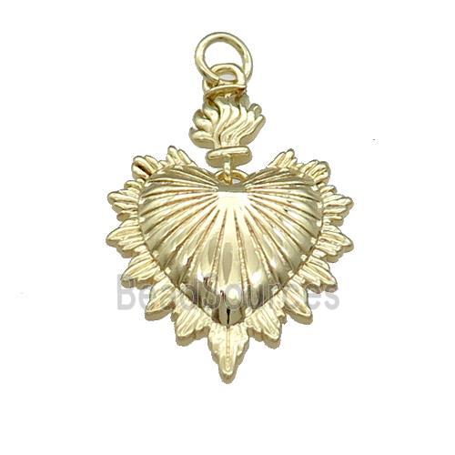 Copper Sacred Heart Pendant Gold Plated