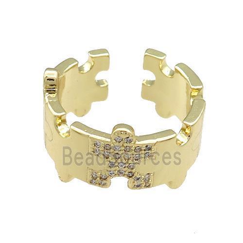 Copper Rings Pave Zircon Gold Plated