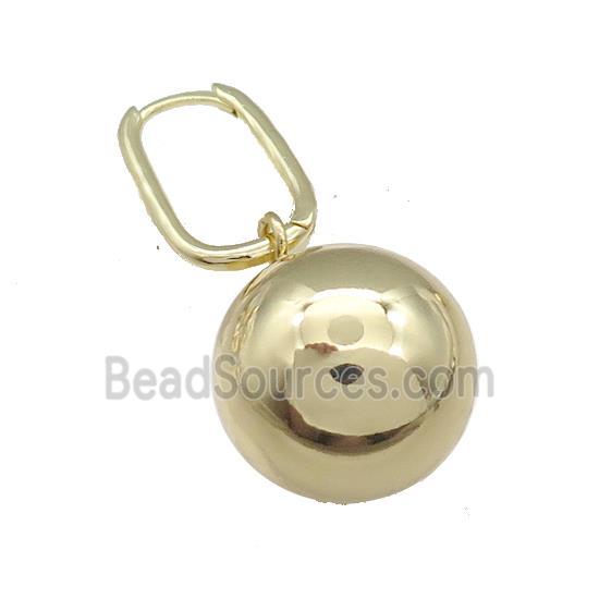 Copper Latchback Earrings Ball Gold Plated