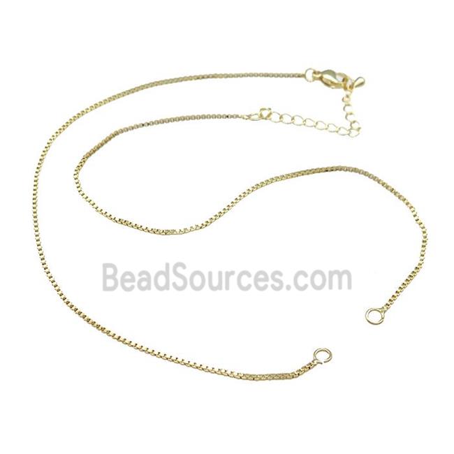 Copper Box Necklace Chain Gold Plated