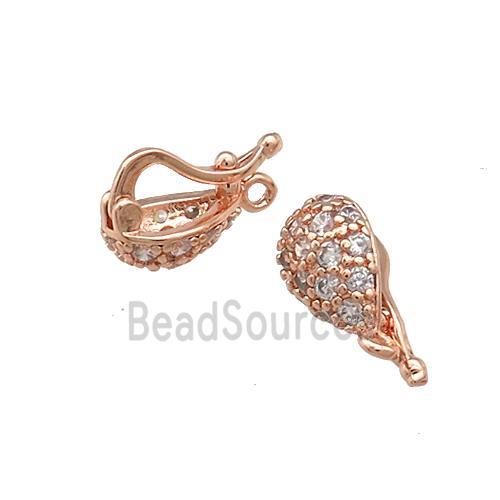 Copper Clasp Pave Zircon Rose Gold