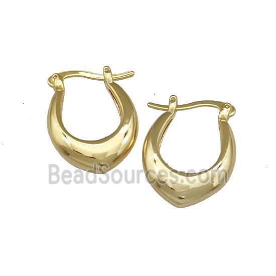 Copper Latchback Earrings Gold Plated