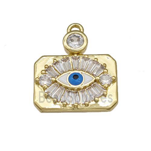 Copper Evil Eye Charms Pendant Micro Pave Zirconia Gold Plated