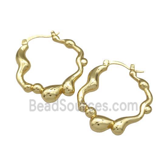 Copper Latchback Earrings Gold Plated