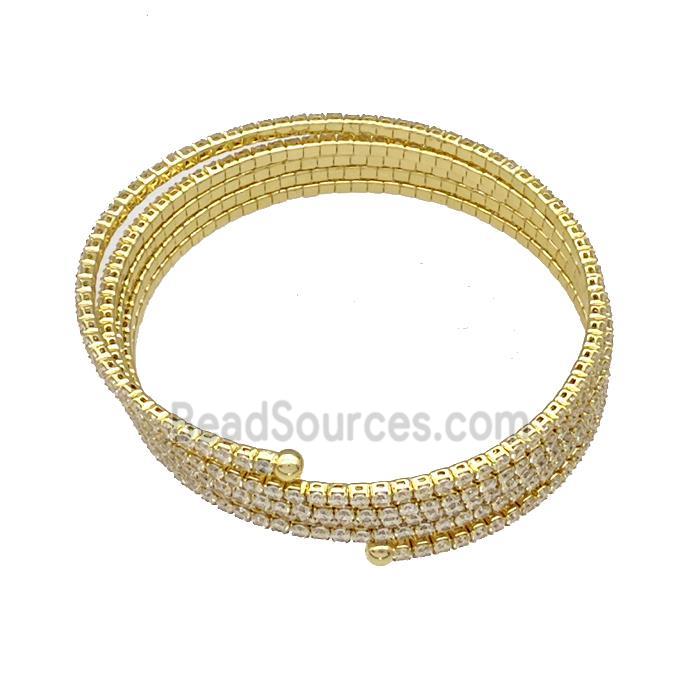 Copper Bangles Pave Zircon Gold Plated