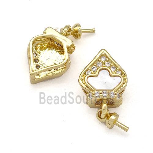 Copper Bail Pave Shell Zirconia 18K Gold Plated