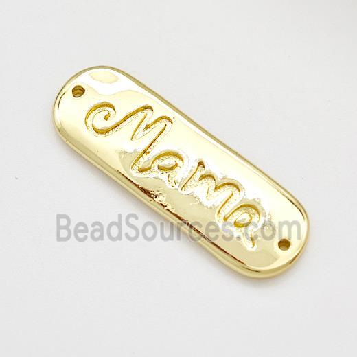 Mama Charms Copper Rectangle Connector Gold Plated