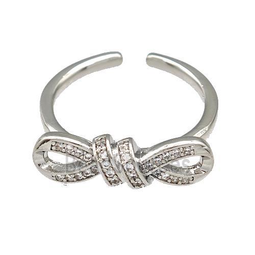 Copper Infinity Rings Micro Pave Zirconia Platinum Plated