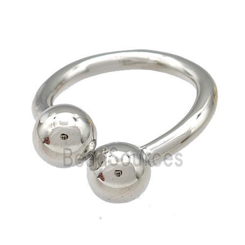 Copper Rings Ball Platinum Plated