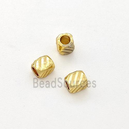 Copper Cube Beads Gold Plated