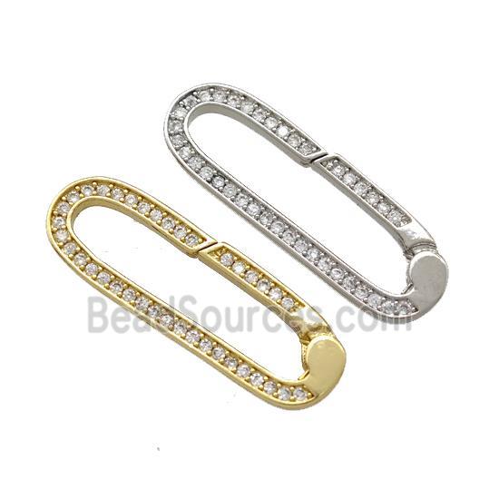 Copper Carabiner Clasp Micro Pave Zirconia Mixed