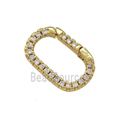 Copper Carabiner Clasp Micro Pave Zirconia Gold Plated