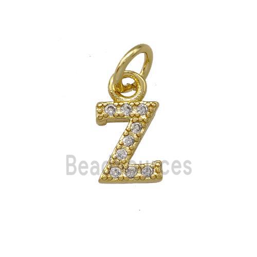 Copper Letter-Z Pendant Pave Zirconia Gold Plated