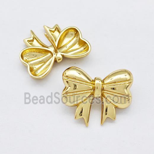 Copper Bow Stud Earrings Gold Plated