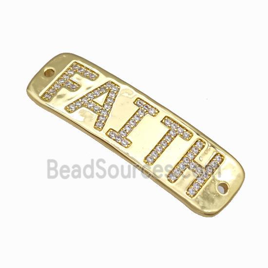 Copper FAITH Connector Pave Zirconia Gold Plated