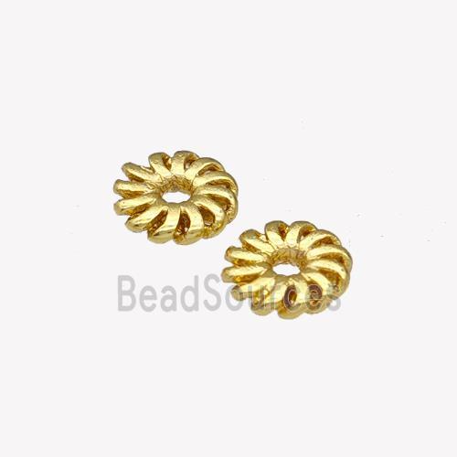 Copper Daisy Spacer Beads Gold Plated