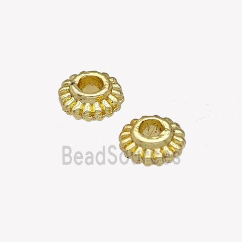 Copper Daisy Spacer Beads Large Hole Gold Plated