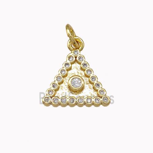 Copper Triangle Pendant Micro Pave Zirconia Gold Plated