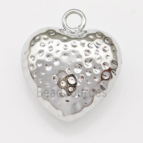 Copper Heart Pendant Hollow Platinum Plated