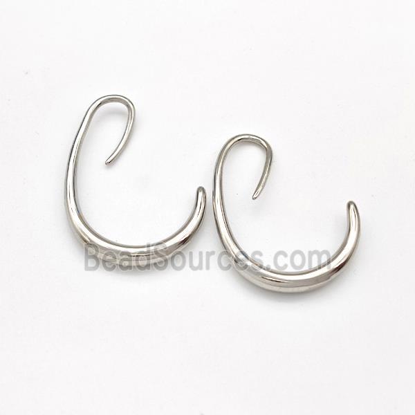 Copper Hook Earrings Platinum Plated