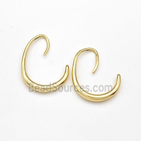 Copper Hook Earrings Gold Plated