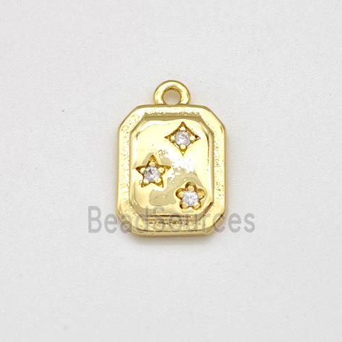 Copper Star Pendant Pave Zirconia Gold Plated