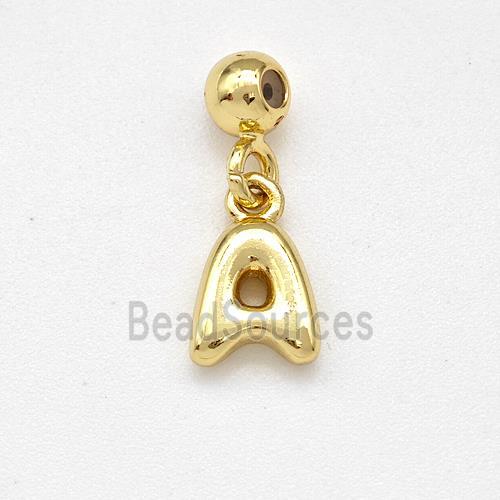 Copper Letter-A Pendant Gold Plated