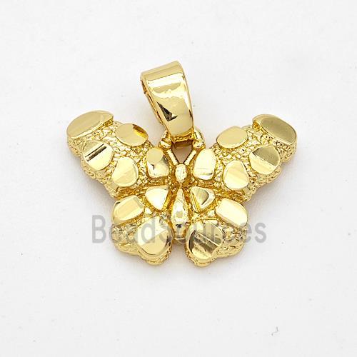 Copper Butterfly Pendant Nugget Gold Plated