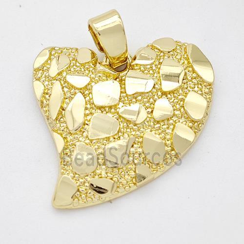 Copper Heart Pendant Nugget Gold Plated