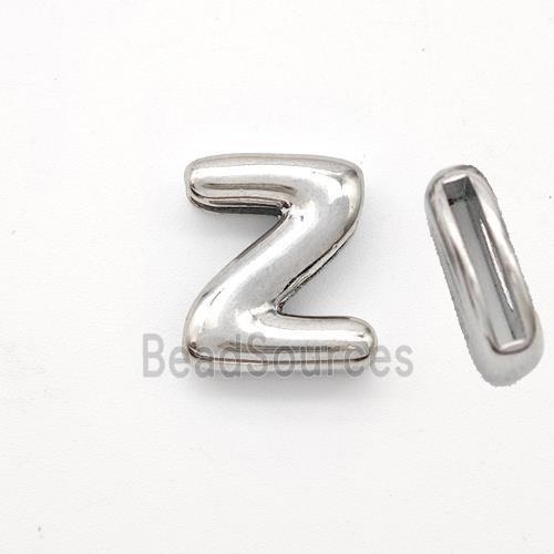 Copper Letter-Z Beads Platinum Plated