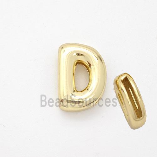 Copper Letter-D Beads Gold Plated