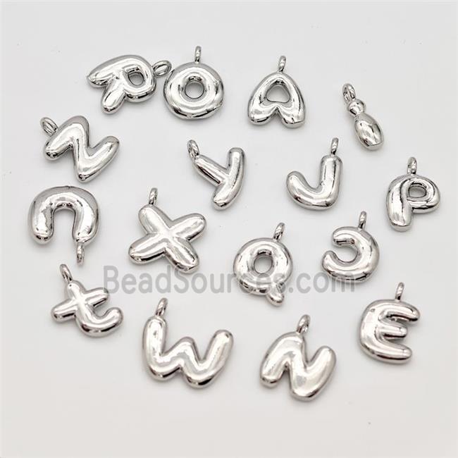 Copper Alphabet Pendant Mix Letters Platinum Plated