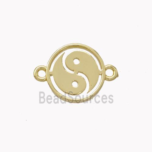 Copper Taichi Connector Yinyang Gold Plated