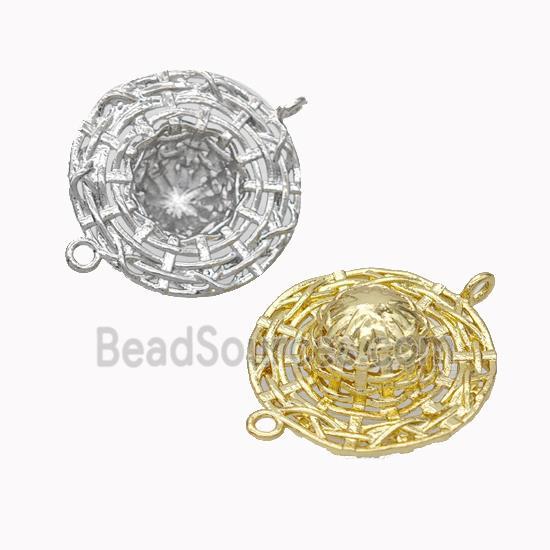 Hat Charms Copper Connector Hollow Mixed