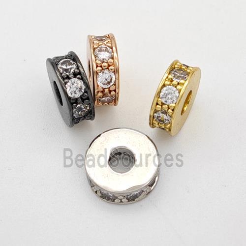 Copper Heishi Spacer Beads Micropave Zirconia Mixed